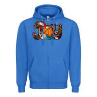 True Royal joy with basketball and santa's hat Zipper Hoodie - AdoDesignShop