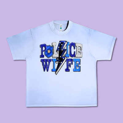 Police Wife Urban Heavy Tee Designed By Fadigitalartstudio