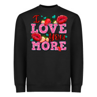 Black i love you more with lips and strawberry Heavyweight Sweatshirt - AdoDesignShop