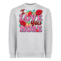 Heather Grey i love you more with lips and strawberry Heavyweight Sweatshirt - AdoDesignShop