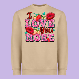 I Love You More With Lips And Strawberry Heavyweight Sweatshirt Designed By Adodesignshop