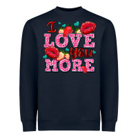 Navy i love you more with lips and strawberry Heavyweight Sweatshirt - AdoDesignShop
