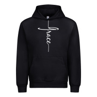 Black grace   christian faith cross script baptism gift Urban Hoodie - DesigneFamous
