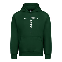 Forest Green grace   christian faith cross script baptism gift Urban Hoodie - DesigneFamous
