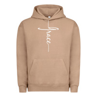 Pigment Burro grace   christian faith cross script baptism gift Urban Hoodie - DesigneFamous