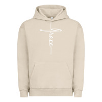 Pigment French Oak grace   christian faith cross script baptism gift Urban Hoodie - DesigneFamous