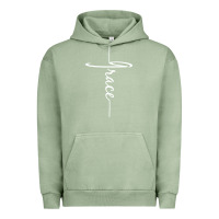 Pigment Oil Green grace   christian faith cross script baptism gift Urban Hoodie - DesigneFamous