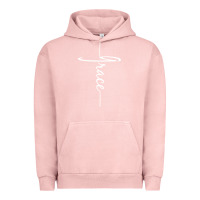 Pigment Salmon grace   christian faith cross script baptism gift Urban Hoodie - DesigneFamous