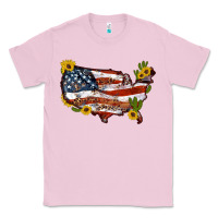 Bubblegum Pink usa map with sunflower and cactus Classic Tee - Artiststas