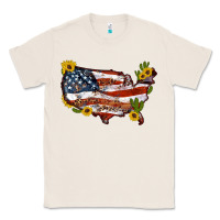 Natural usa map with sunflower and cactus Classic Tee - Artiststas