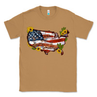 Toasted Coconut usa map with sunflower and cactus Classic Tee - Artiststas
