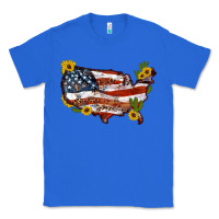 True Royal usa map with sunflower and cactus Classic Tee - Artiststas