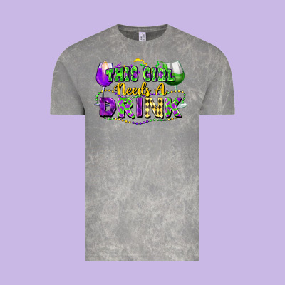 This Girl Needs A Drink Vintage Tee Designed By Fadigitalartstudio