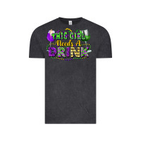 Vintage Black This girl needs a drink Vintage Tee - FaDigitalArtStudio