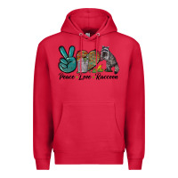 Cardinal Peace love raccoon Premium Hoodie - LillyAllenDesigns