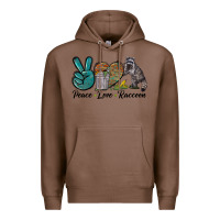 Chestnut Peace love raccoon Premium Hoodie - LillyAllenDesigns