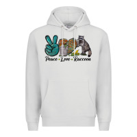 Dove Grey Peace love raccoon Premium Hoodie - LillyAllenDesigns