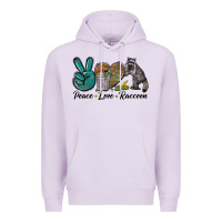 Lilac Peace love raccoon Premium Hoodie - LillyAllenDesigns