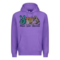 Purple Peace love raccoon Premium Hoodie - LillyAllenDesigns