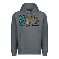 Rock Peace love raccoon Premium Hoodie - LillyAllenDesigns