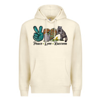 Sandshell Peace love raccoon Premium Hoodie - LillyAllenDesigns