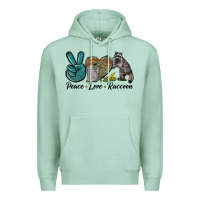Peace Love Raccoon Premium Hoodie | Teevron