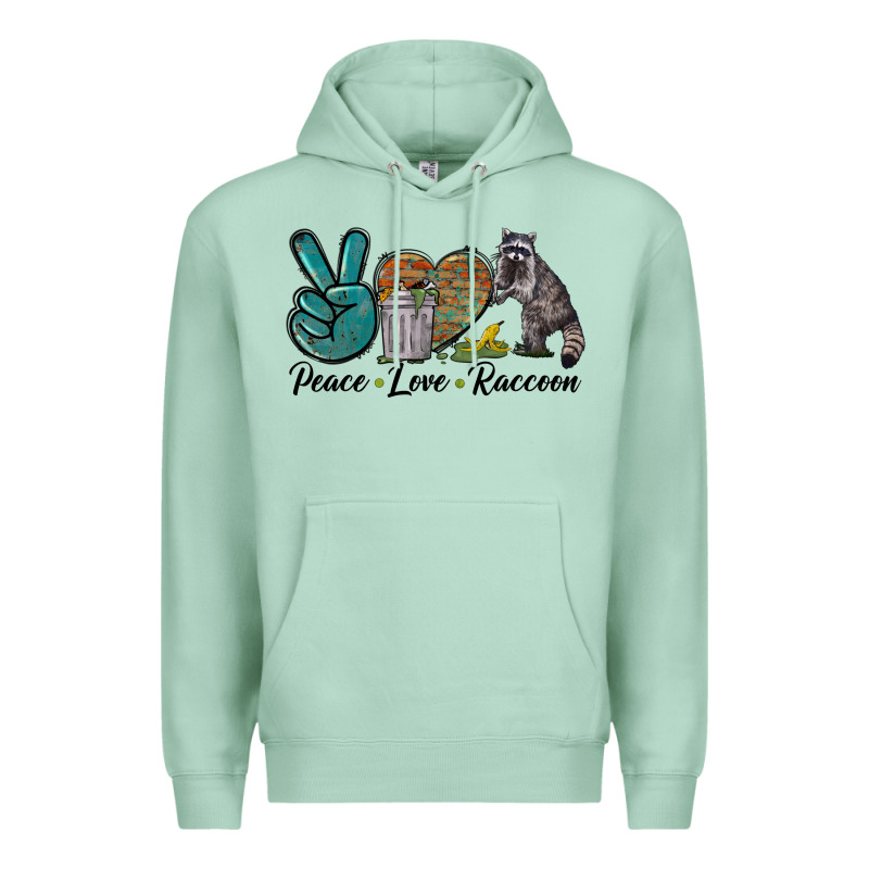 Peace Love Raccoon Premium Hoodie by LillyAllenDesigns | Teevron