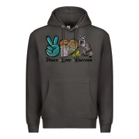 Smoke Peace love raccoon Premium Hoodie - LillyAllenDesigns