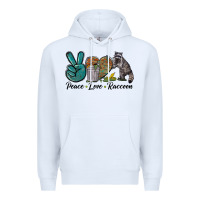 White Peace love raccoon Premium Hoodie - LillyAllenDesigns