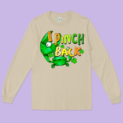 I Pinch Back With Crab Long Sleeve Tee Designed By Fadigitalartstudio