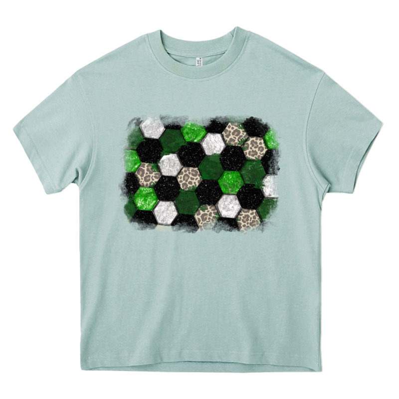 Soccer Leopard Glitter Background Heavy Core Tee by HowdyJamesFarm | Teevron