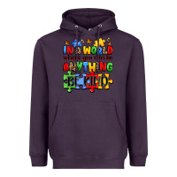 Plum in a world where you can be anything be kind Heavyweight Hoodie - JahusDesignShop