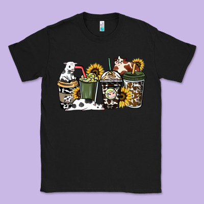 Cowhide Coffee Cup Classic Tee Designed By Howdyjamesfarm