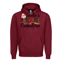 Burgundy santa's favorite grandma Zipper Hoodie - AdoDesignShop