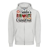 Dove Grey santa's favorite grandma Zipper Hoodie - AdoDesignShop