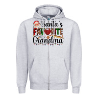 Heather Grey santa's favorite grandma Zipper Hoodie - AdoDesignShop
