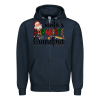 Navy santa's favorite grandma Zipper Hoodie - AdoDesignShop