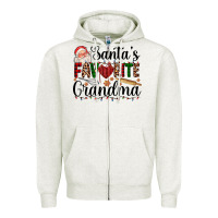 Oatmeal Heather santa's favorite grandma Zipper Hoodie - AdoDesignShop