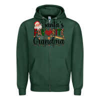 Sports Green santa's favorite grandma Zipper Hoodie - AdoDesignShop