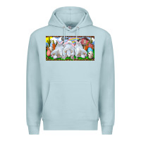 Blue Mist Easter Bunnies Premium Hoodie - RanaPortraitStore