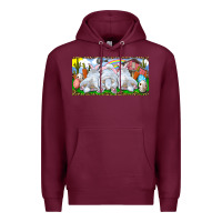 Burgundy Easter Bunnies Premium Hoodie - RanaPortraitStore