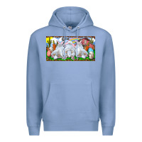 Colony Blue Easter Bunnies Premium Hoodie - RanaPortraitStore