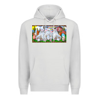 Dove Grey Easter Bunnies Premium Hoodie - RanaPortraitStore