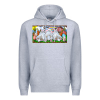Heather Grey Easter Bunnies Premium Hoodie - RanaPortraitStore