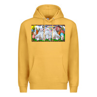 Mustard Easter Bunnies Premium Hoodie - RanaPortraitStore