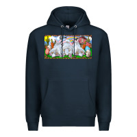 Navy Easter Bunnies Premium Hoodie - RanaPortraitStore