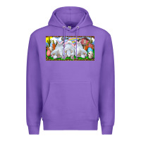 Purple Easter Bunnies Premium Hoodie - RanaPortraitStore
