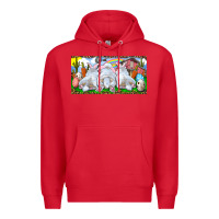 Red Easter Bunnies Premium Hoodie - RanaPortraitStore