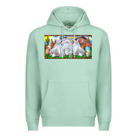 Seafoam Easter Bunnies Premium Hoodie - RanaPortraitStore