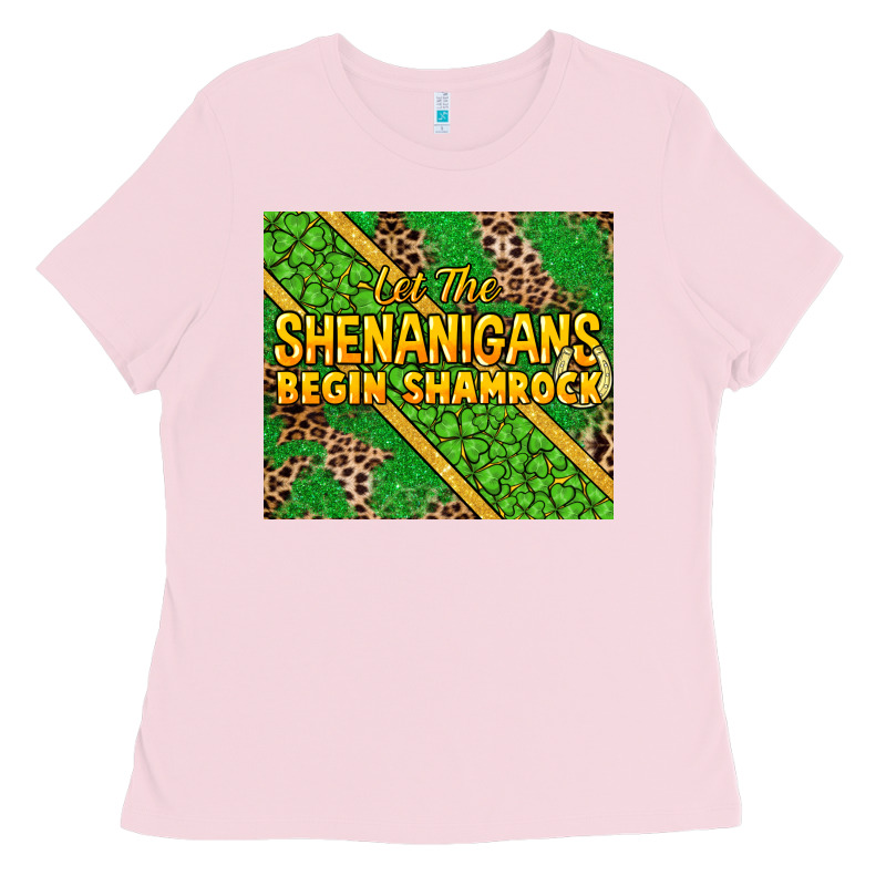 Let The Shenanigans Begin Shamrock Tumbler Ladies Tee by HowdyJamesFarm | Teevron